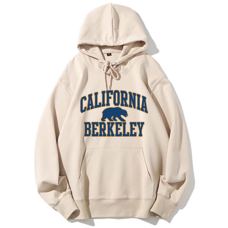 伯克利熊款套头卫衣伯克利加州大学Berkeley纪念品连帽衫加绒留学