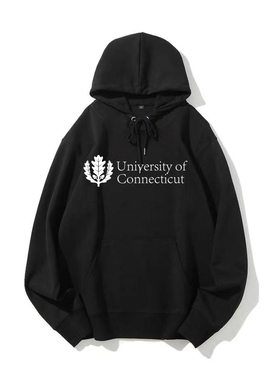 UCONN康涅狄格大学连帽卫衣加绒外套纪念品周边大学生班服定制