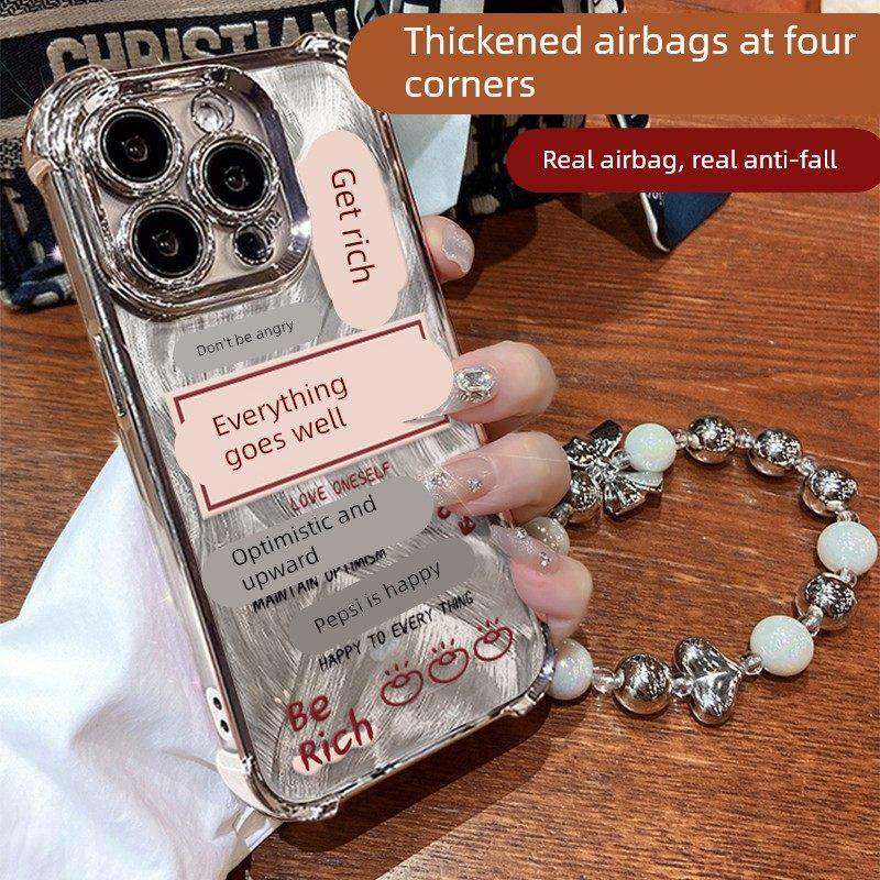 啥都顺适用iPhone14Promax手机壳15Plus文字创意16Pro女款苹果17全包透明防摔13高级感12带手炼11时尚爆款8/7,3C数码配件,手机保护套/壳,淘宝优惠券,粉丝福利购,淘宝优惠卷
