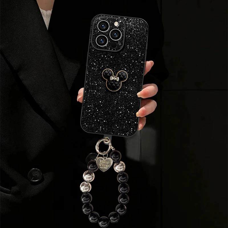 闪钻亮片黑色米奇适用苹果16promax手机壳华为mate60pro新款pura80支架OPPOReno14手炼vivos19高级荣耀400女,3C数码配件,手机保护套/壳,淘宝优惠券,粉丝福利购,淘宝优惠卷