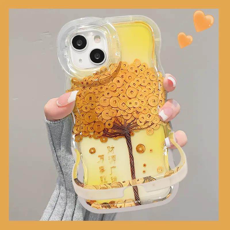 适用发财树苹果16手机壳17air新款iPhone15promax外壳14plus双支架13女12全包11防摔保护套专用xsmax小清新,3C数码配件,手机保护套/壳,淘宝优惠券,粉丝福利购,淘宝优惠卷