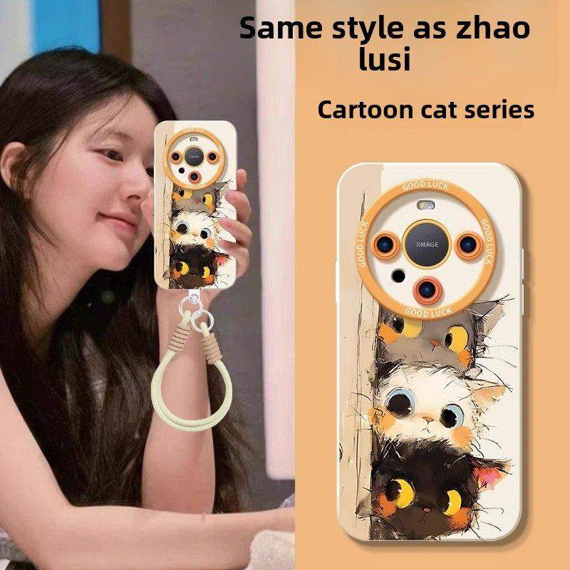 适用华为mate60手机壳pura70小清新情侣女款p50e全包防摔40pro卡通小猫nova13高级感12活力版11se挂绳10软壳,3C数码配件,手机保护套/壳,淘宝优惠券,粉丝福利购,淘宝优惠卷