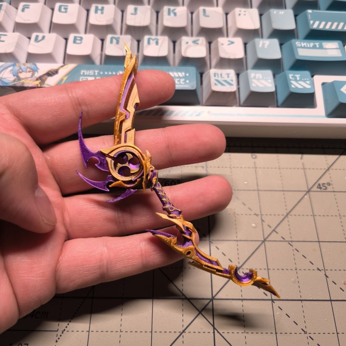 原神 稻妻武器 宵宫飞雷之弦振1/12 弓模型 适配机娘 高达