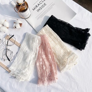 蕾丝小花袖套夏季新款防晒露指护套JK女孩小清新长款防晒手臂套