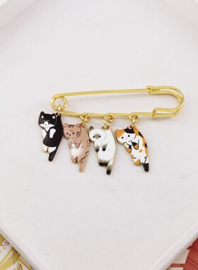 可爱卡通猫猫后脖颈大别针