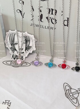 小众土星转运珠水晶项链女百搭