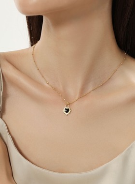 合金锁骨链新款钛钢14K金项链