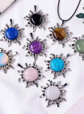 合金欧美时尚潮流太阳花吊项链