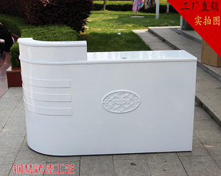 简约复古欧式雕花烤漆服装店收银台转角美发店前台吧台柜台电脑桌