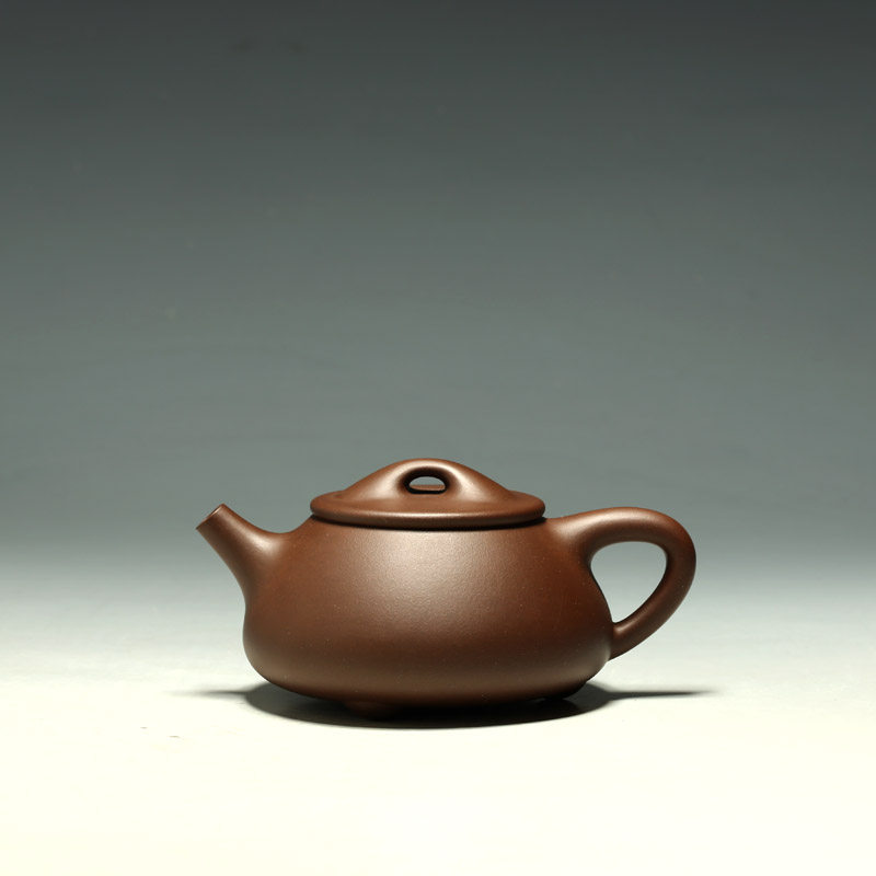 明理茶艺 宜兴紫砂壶 纯手工经典款茶壶 230cc景舟石瓢 紫泥满瓢