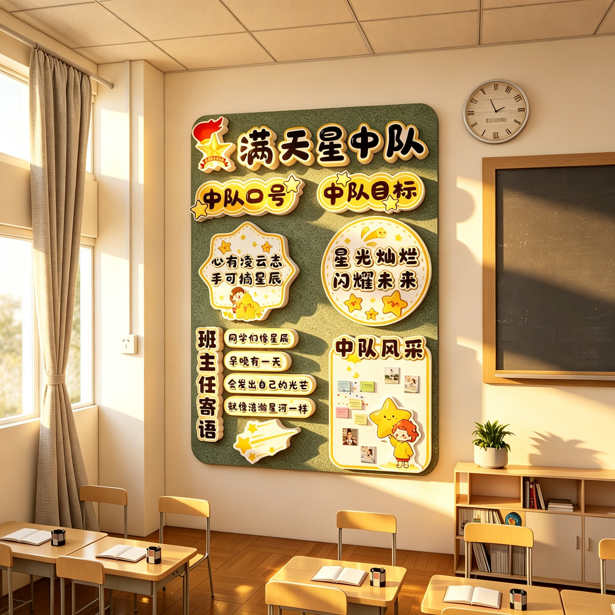 满天星少先队中队角国庆黑板报