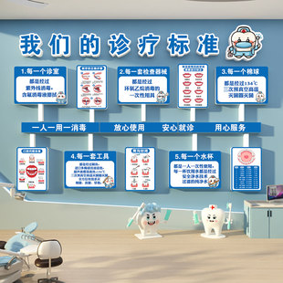 口腔门诊所墙面装饰儿童医院牙科诊室治疗流程宣传图形象挂画文化