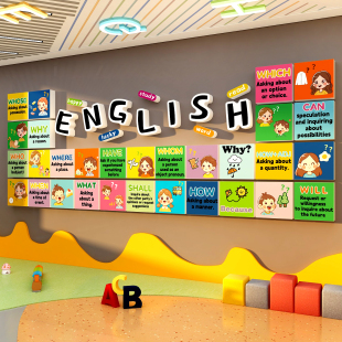 英语角教师室布置装饰工作机构国际少幼儿园环创墙面培训班级文化