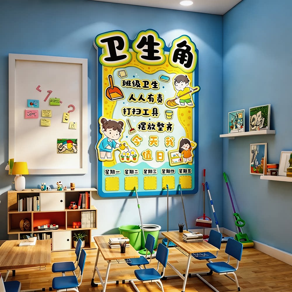童话今天我值日卫生角墙贴