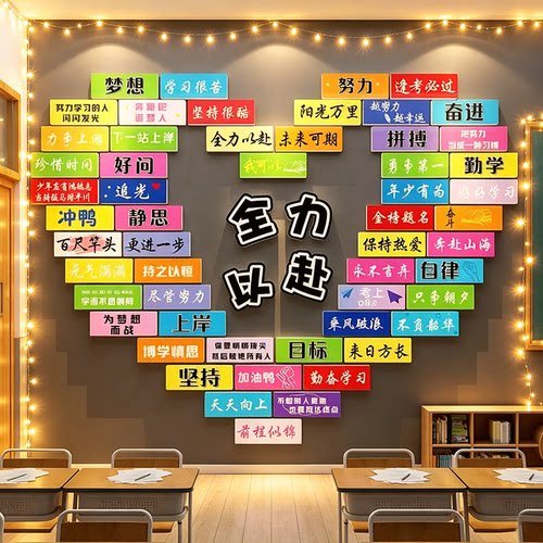 班级教室中考冲刺氛围墙贴