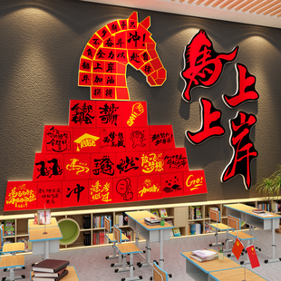 马年头教室布置装饰班级励志标语文化上岸黑板报素材墙贴自习氛围
