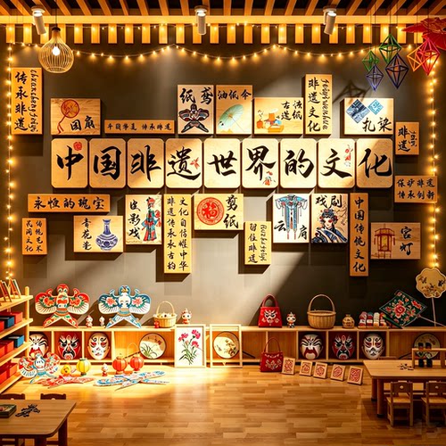 中国传统非遗文化幼儿园墙面装饰教室场景布置环创材料主题半成品