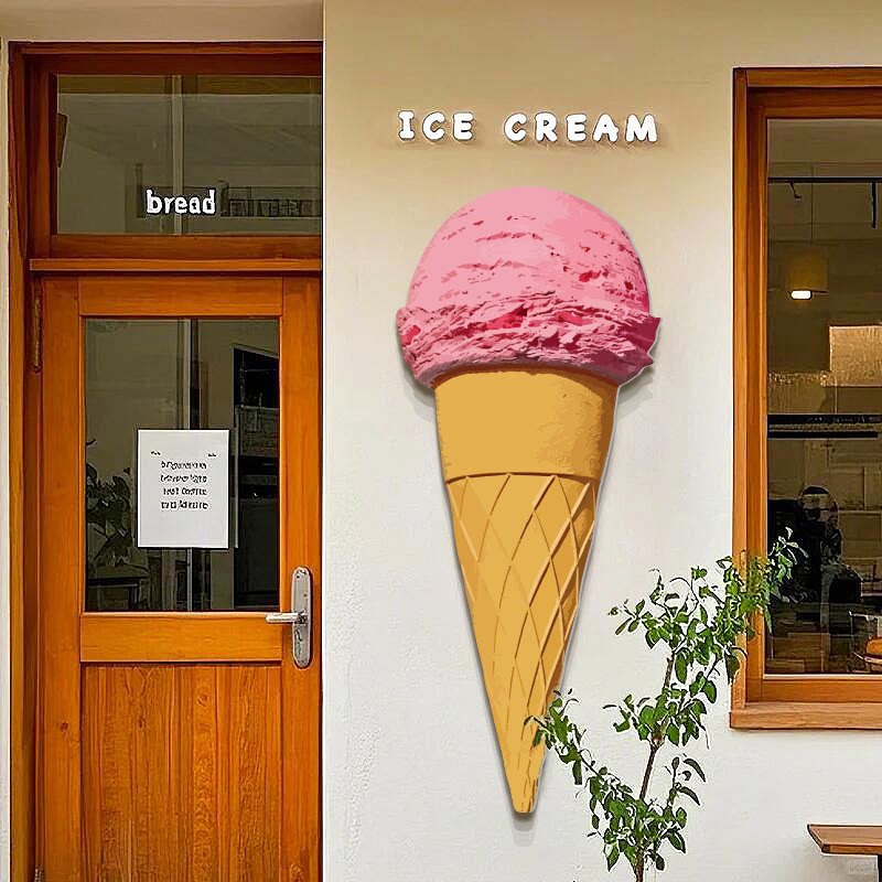 网红雪糕冰淇淋店墙面装饰氛围墙贴纸挂画摆件创意广告牌海报零食