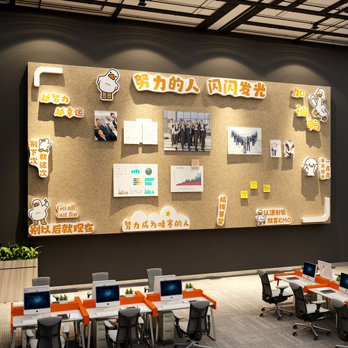 毛毡板贴公告栏墙面装饰照片展示企业文化氛围布置办司员工风采