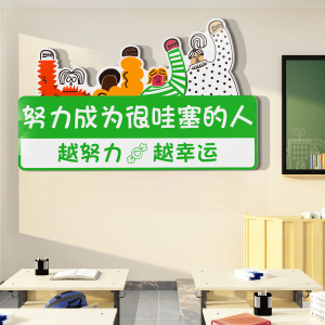教室布置装饰托管班级文化开小学生新学期黑板报墙贴高三励志标语