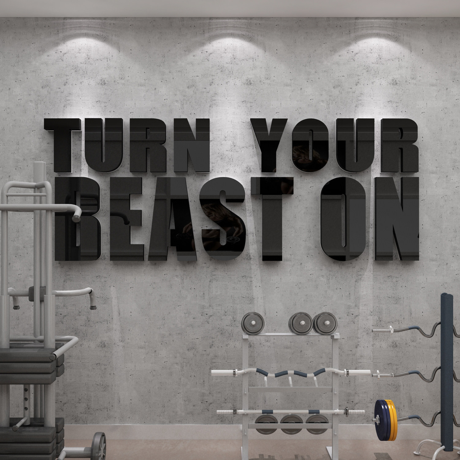 健身房运动馆文字3d立体励志标语