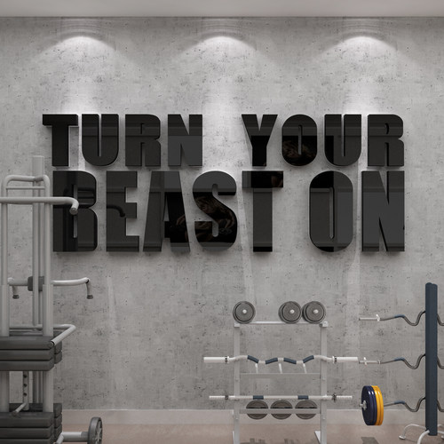 健身房运动馆文字3d立体励志标语