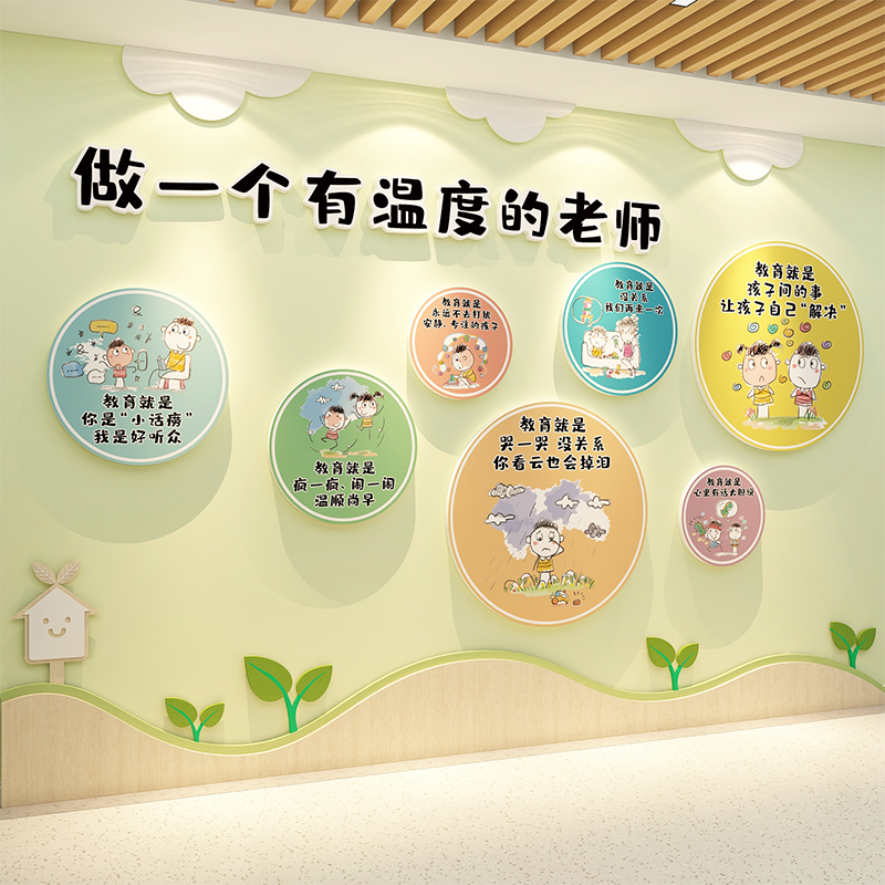 幼儿园墙面装饰环创主题成品托管班温度老教师办公室文化布置贴