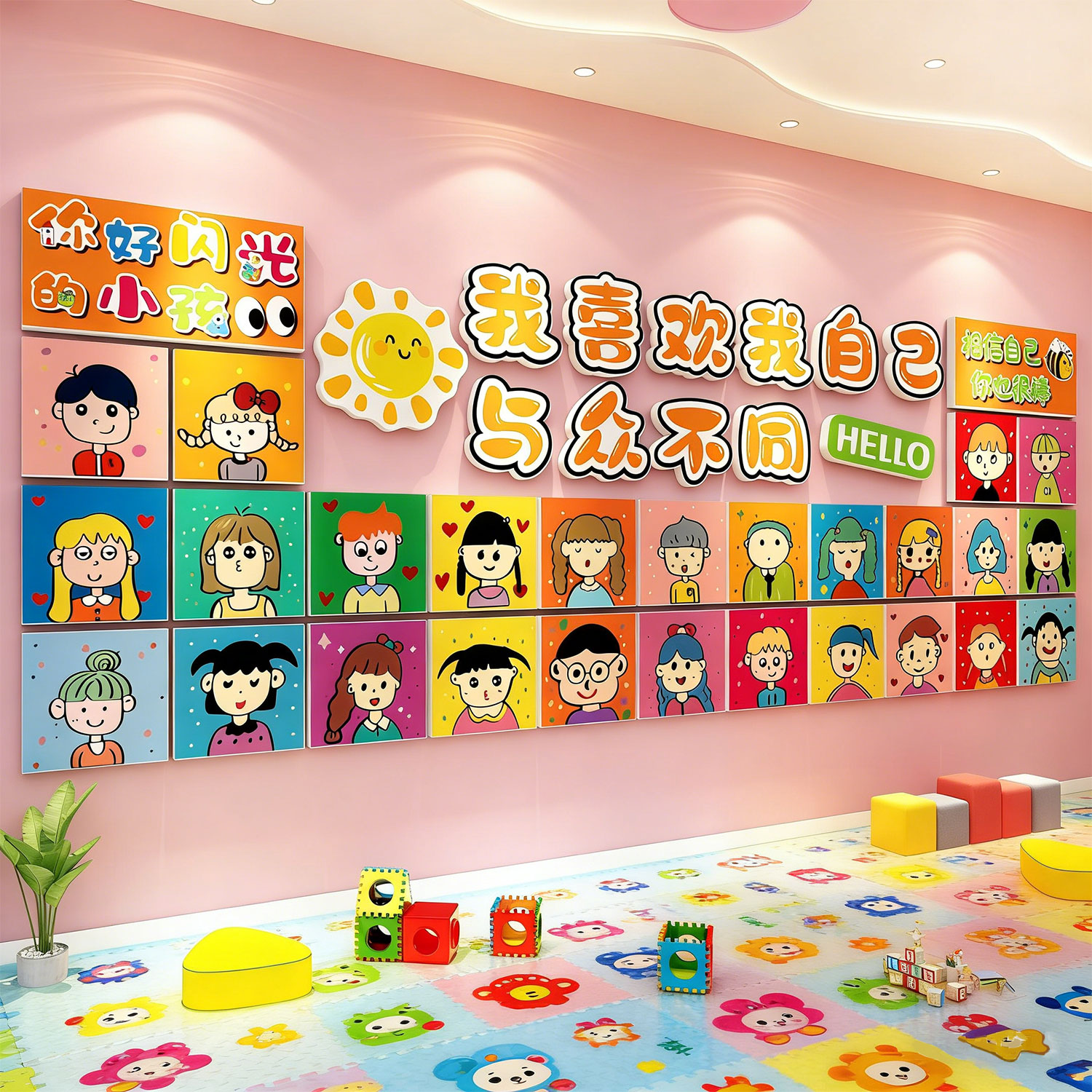 幼儿园环创主题成品托管班机构中心形象墙贴教室布置装饰文化走廊