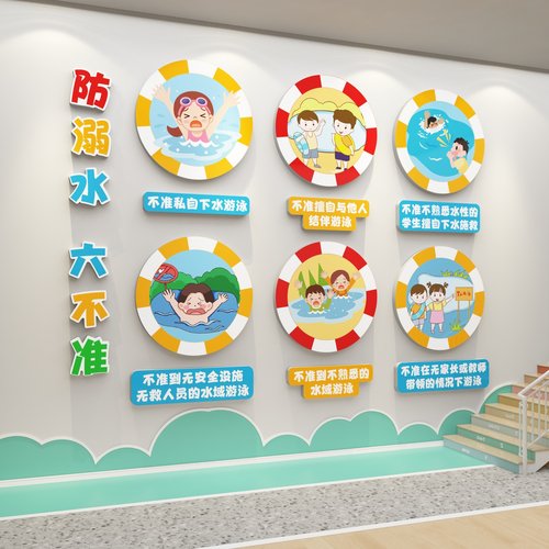幼儿园防溺水安全教育黑板贴