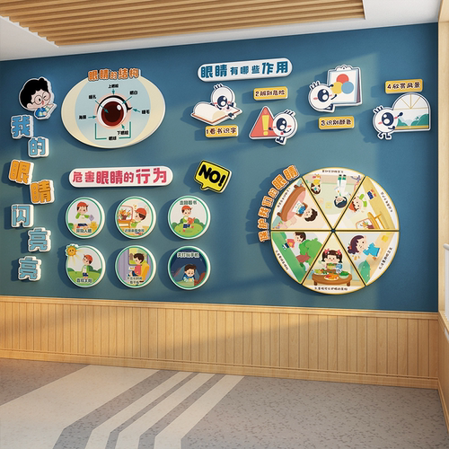 爱护眼睛预防近视光力科普幼儿园墙面装饰环创黑板文化宣传板海报