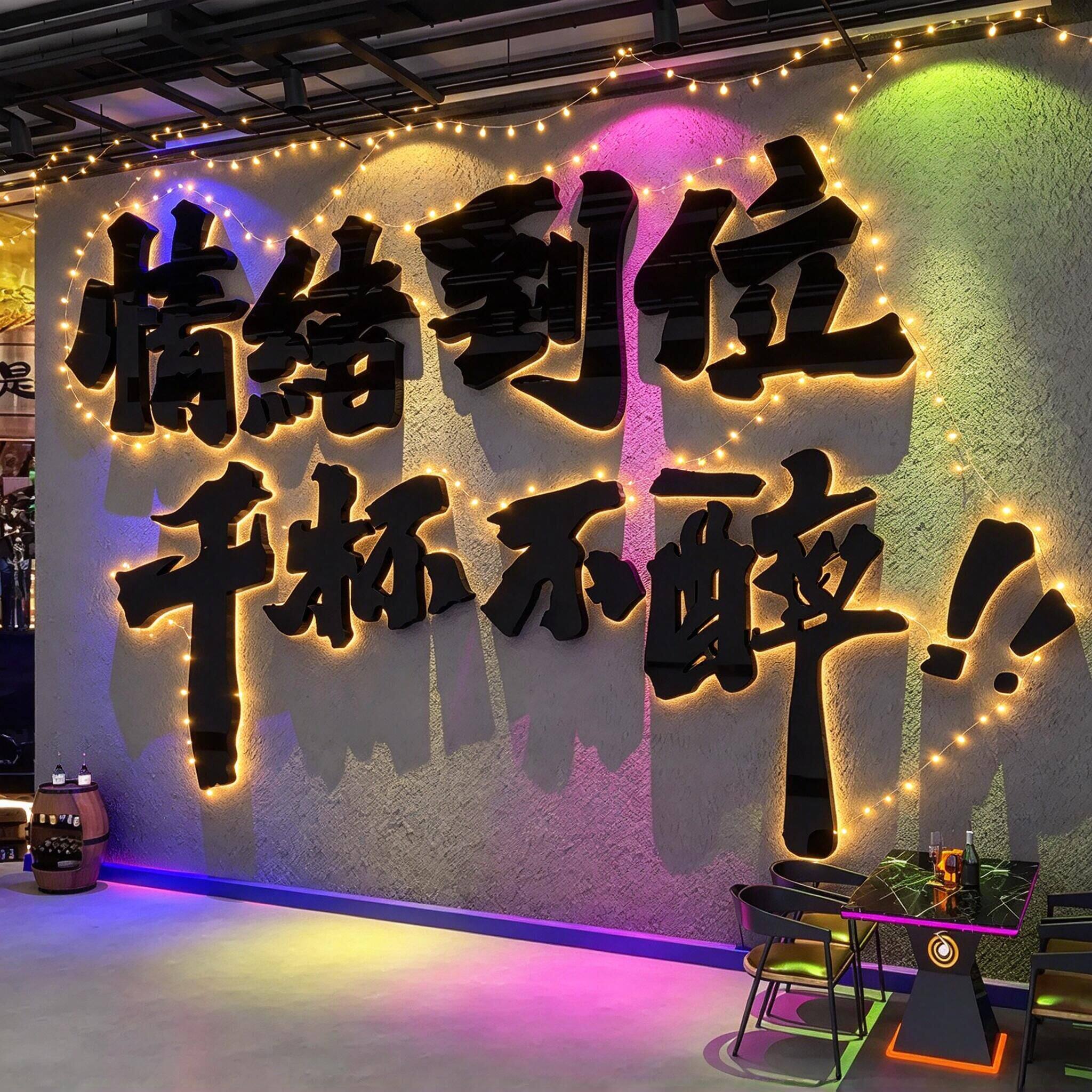 酒吧清吧网红打卡工业风墙贴
