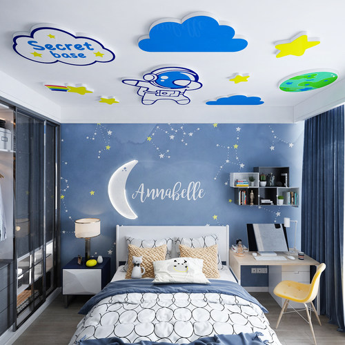 天花板吊屋顶遮丑贴挂画儿童房间布置墙面装饰男孩卧室改造小物件