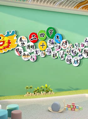 24二十四节气装饰贴校园墙面布置中国传统节日环创文化挂图场景