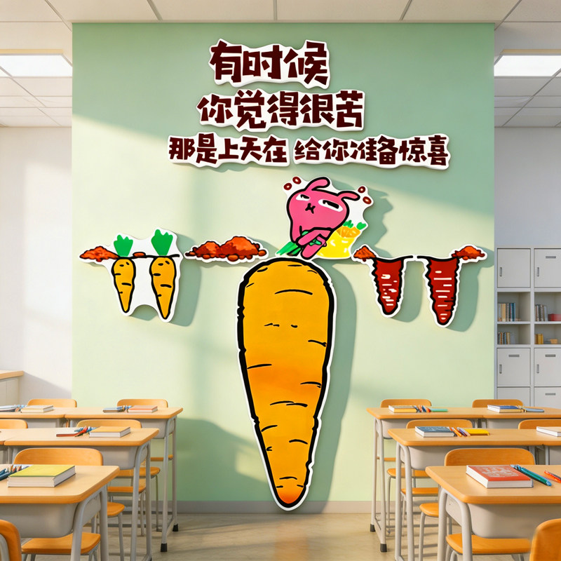 班级布置教室装饰文化墙面贴自习氛围励志标语培训机构托管黑板报
