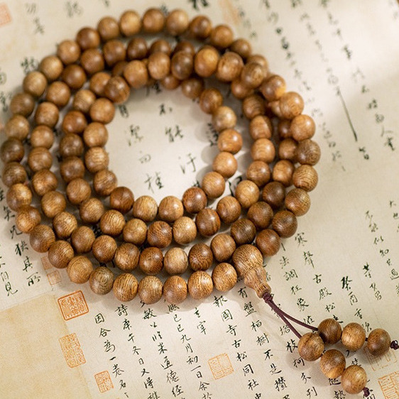 正宗天然沉香木手串108颗佛珠手链转运珠6/8mm男女情侣念项链纳福