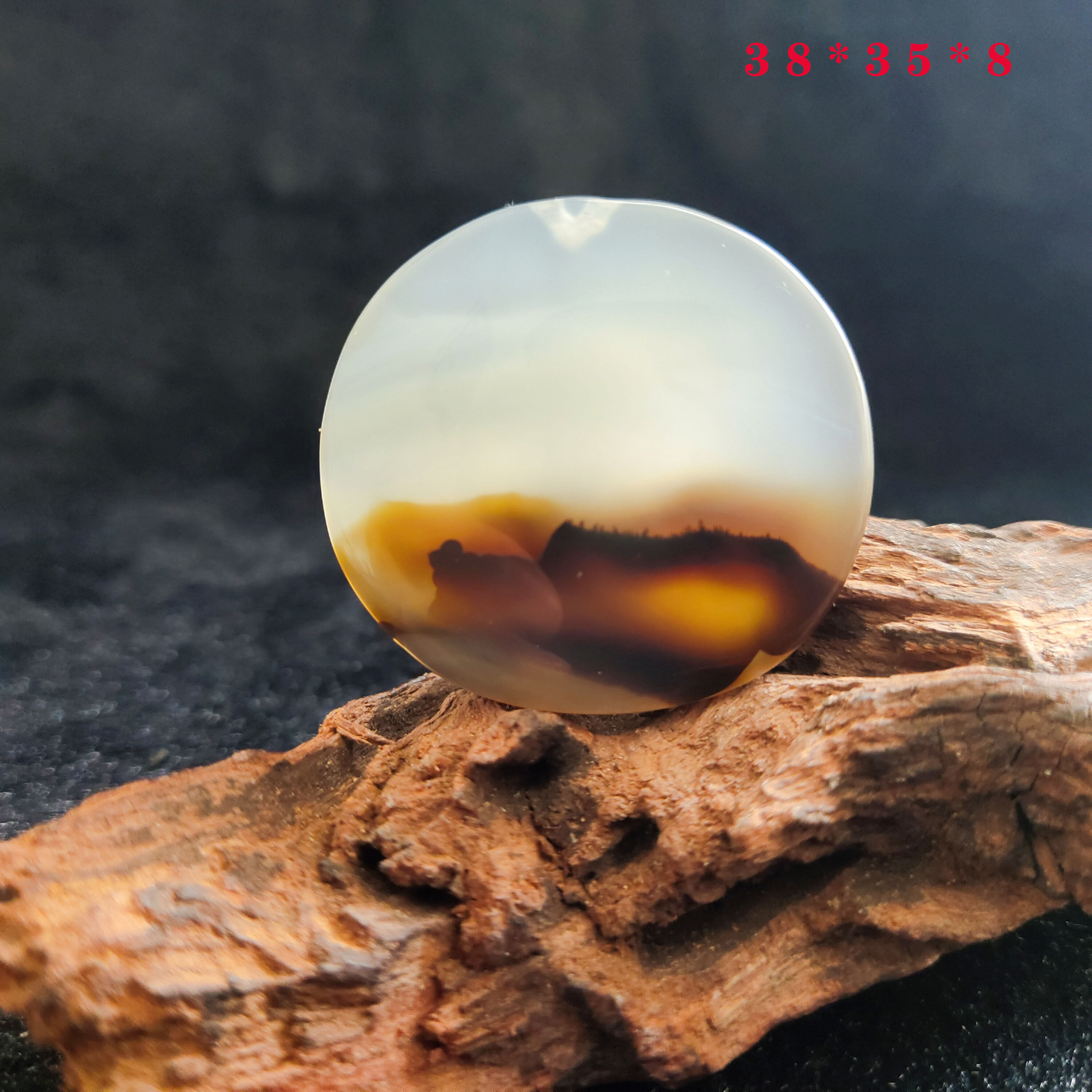 海洋玉髓草花玛瑙吊坠项坠男女新品奇石收藏水冲冰料樱花水草摆件