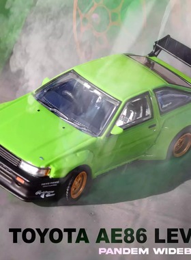 INNO 1:64 丰田AE86 Levin雷凌火箭兔宽体 绿色 合金汽车模型