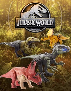 美泰侏罗纪世界狂野声效恐龙大型模型玩偶APP多角色玩法儿童玩具