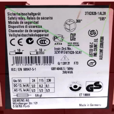 询价!SIEMENS/西门子  3TK2825-1AL20安全继电器