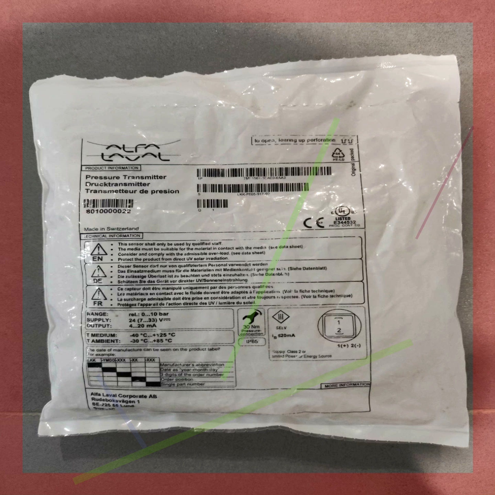 询价! ALFA LAVAL Pressure 7MF1567-3CA00-6AA3