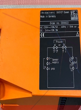 询价!IFM传感器O5D100  DD0022 O5D102 PI