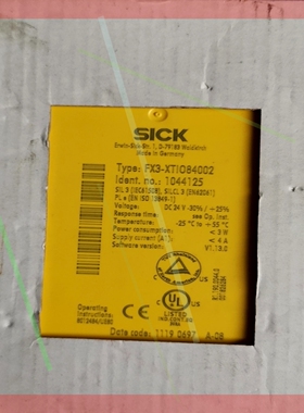 询价!全新原装施克SICK安全继电器FX3-XTIO84002 F