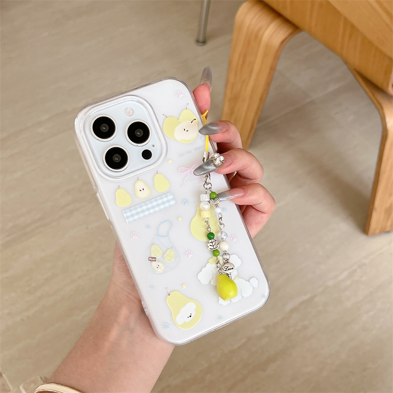 蝴蝶结小狗雪梨适用于苹果16pro手机壳iphone15保护套14防摔带挂件ip13全包新款15promax网红max手机套高级感