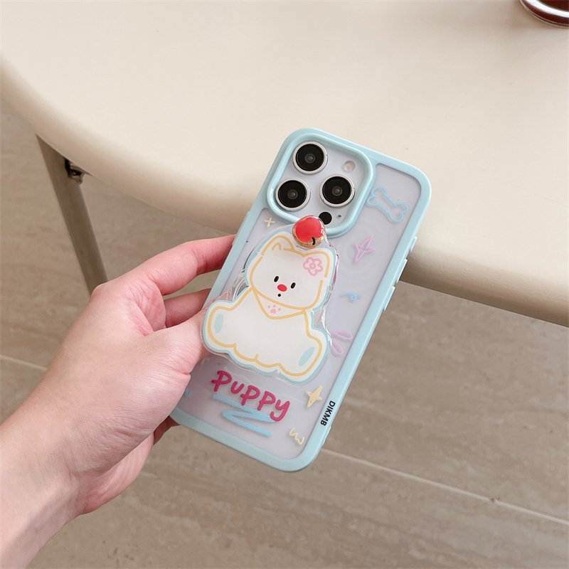 线条西高地苹果适用于苹果16promax手机壳iphone15保护套14带支架ip13防摔新款全包15pro不撞款max手机套爆款