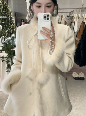 MEI ZI 美姿-大衣加厚保暖羽绒服外套(配可拆卸真狐狸毛袖)13161