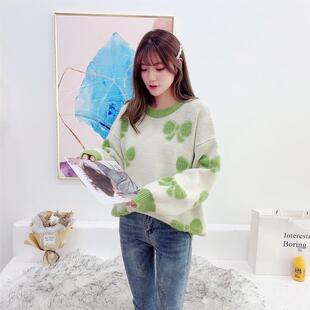新款2026秋季甜美清新甜美韩版女装套头圆领宽松型学生毛衣网红潮