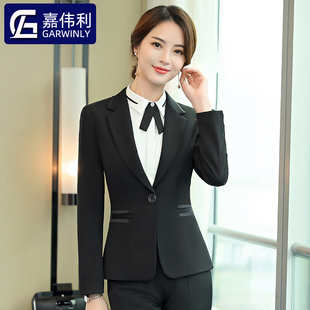 酒店前台职业套装女餐饮饭店宾馆长袖秋冬大堂经理领班工作服西服