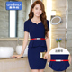 新品 V字领短袖 纯色收腰一步裙女 2020夏季 职业裙新连衣裙 OL通勤