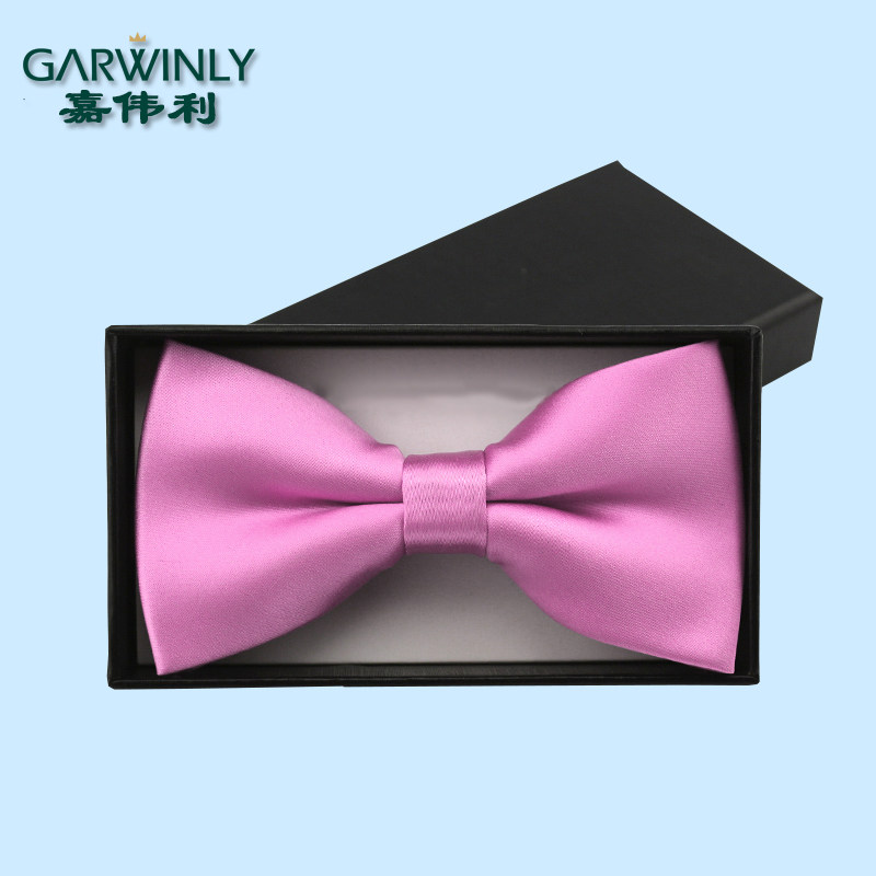 嘉伟利 韩版男女士正装商务时尚玫粉色蝴蝶结新郎伴郎结婚领结