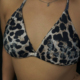 CATLADY 欧美Heels钢管爵士豹纹比基尼内衣上衣字母烫钻 同款